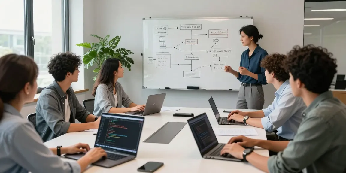 Team collaboration on the best AI visibility tools in a modern office.