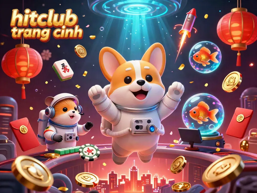 Engage in thrilling gaming at hitclub trang chính with a dynamic 3D illustration featuring a vibrant casino scene.