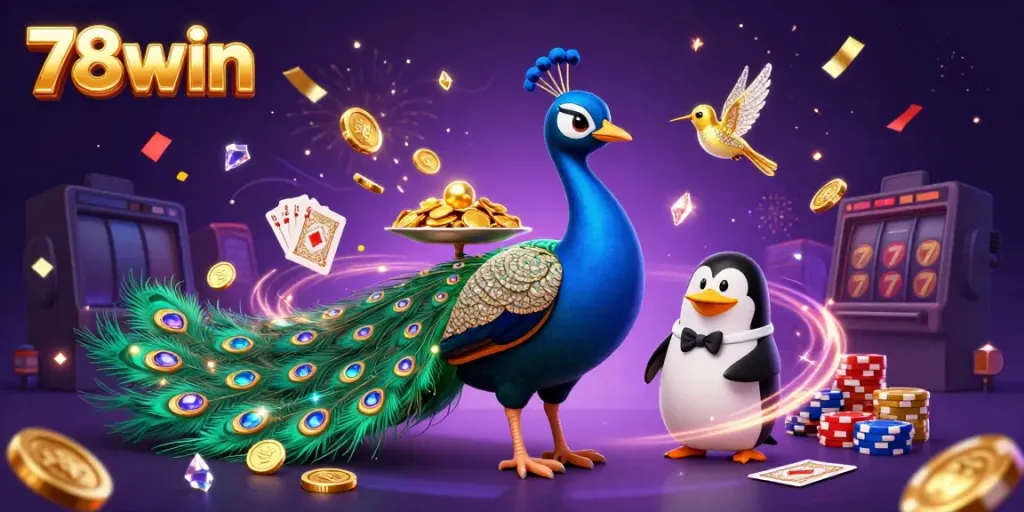 Engage with thrilling games at 78win with vibrant imagery of winning moments and casino excitement.