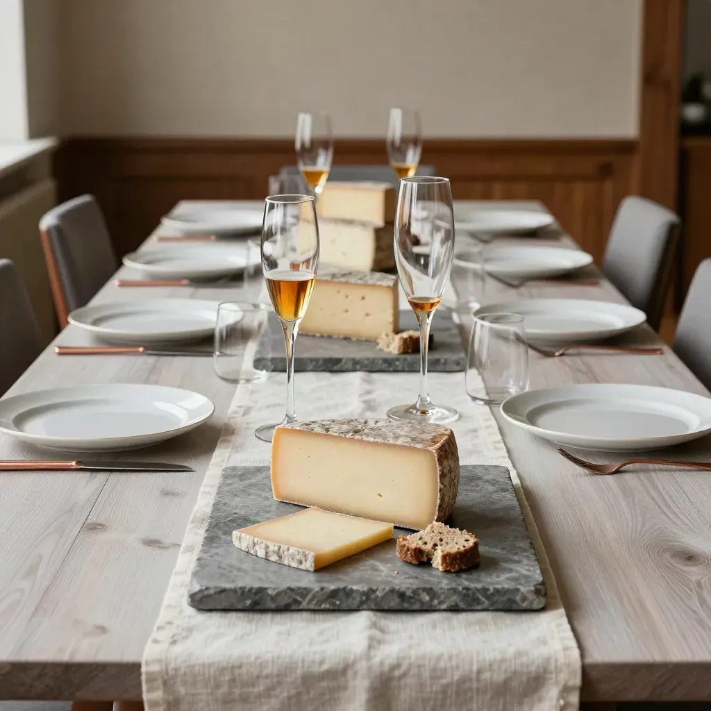 Gerestyleerde tastingtafel in een moderne Hollandse zaal met bierglazen, kazen en broodjes.