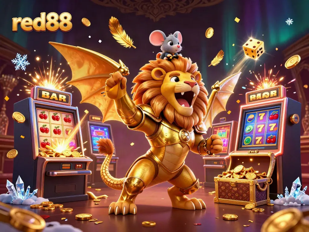 Experience thrilling jackpots with red88 in this dynamic casino scene bursting with excitement.